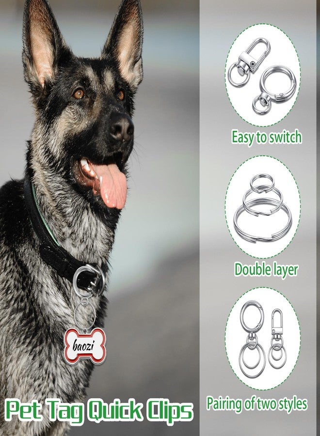 Sibba 20Pcs Dog Tag Clips Quick Clips Rings Tag Holder for Collar Id Tags Charms Pet Dog Cat, Attachment Clip for Pets, Silver - Image 3